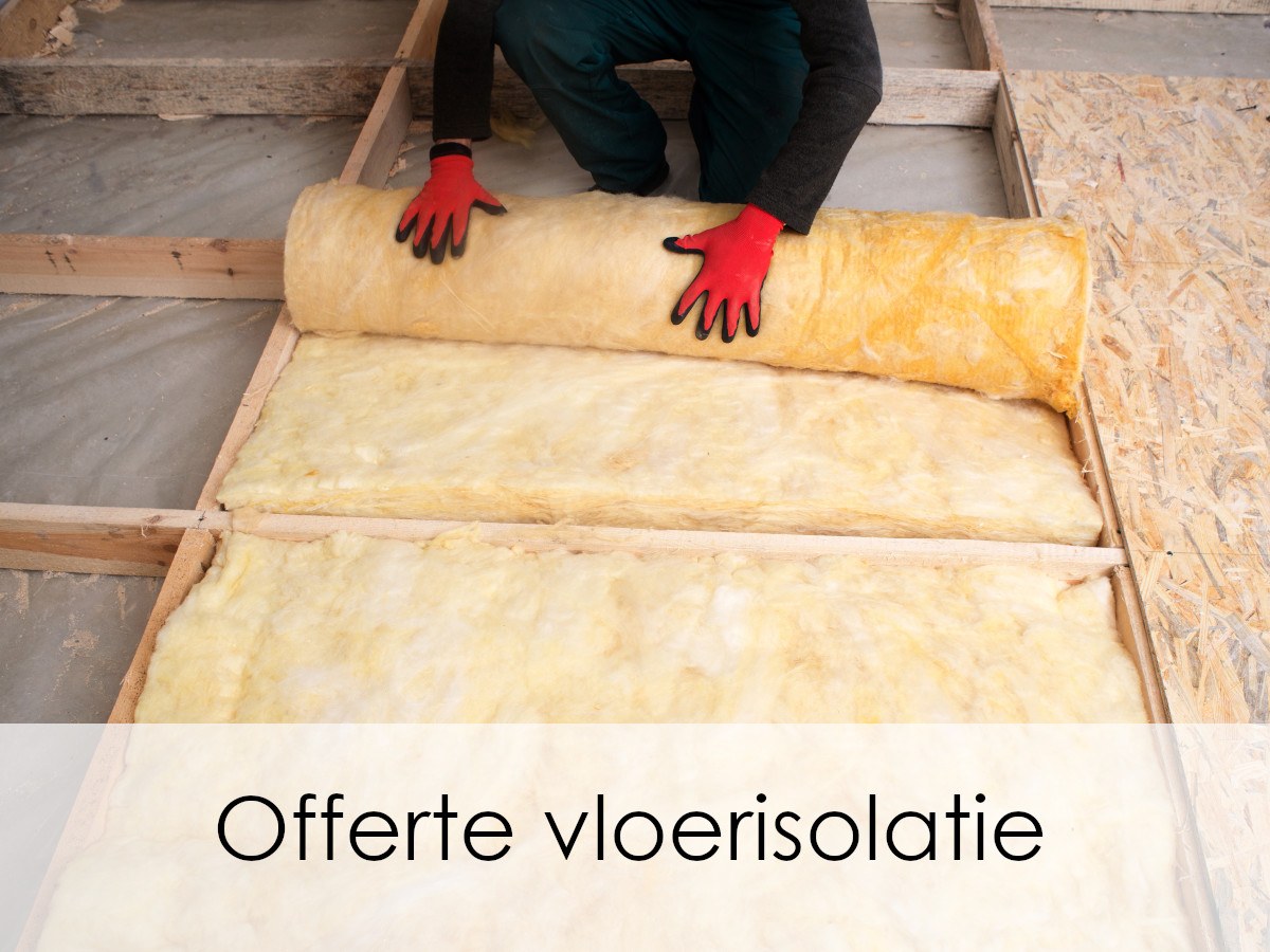 specialist plaatst glaswol dekens in vloer